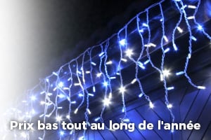 Guirlande lumineuse stalactite exterieur 360 LED Blanc - Badaboum