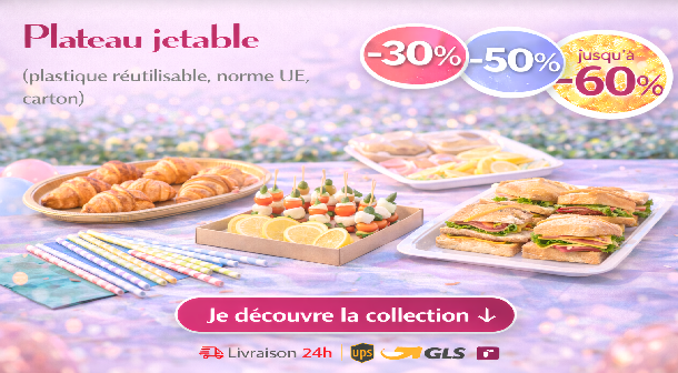 ALGON Plateau Jetable Rectangulaire 22x28 Cm - Lot De Plateaux Blonda Jetables Résistants Pour Fêtes Et Restauration