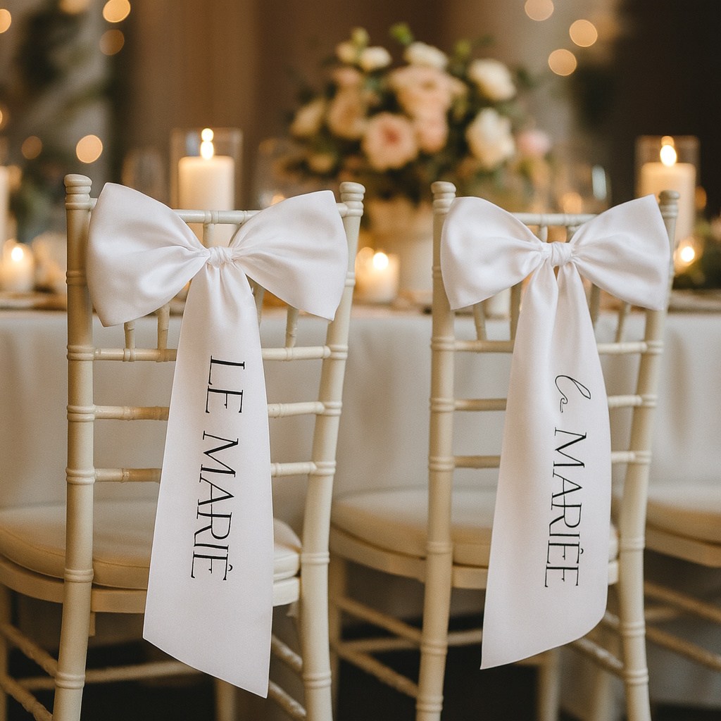 LinTimes Mr & Mrs Décoration de Table pour Mariage Motif musuntas Blanc LinTimes Mr & Mrs Décoration de Table pour Mariage Motif musuntas Blanc