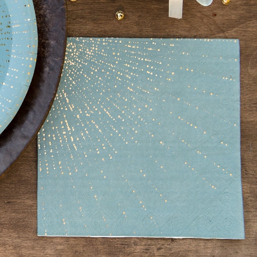 16 Serviettes Joyeux Anniversaire Boho Blush Et Or 33 X 33 Cm