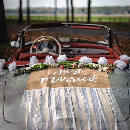 Tulle Mariage Kit Decoration Voiture Mariage Champetre, Chic, Du00e9coration Voiture Mariage Tulle Et Roses, Noeud Deco Voiture Mariage Decoration Mariage Voiture