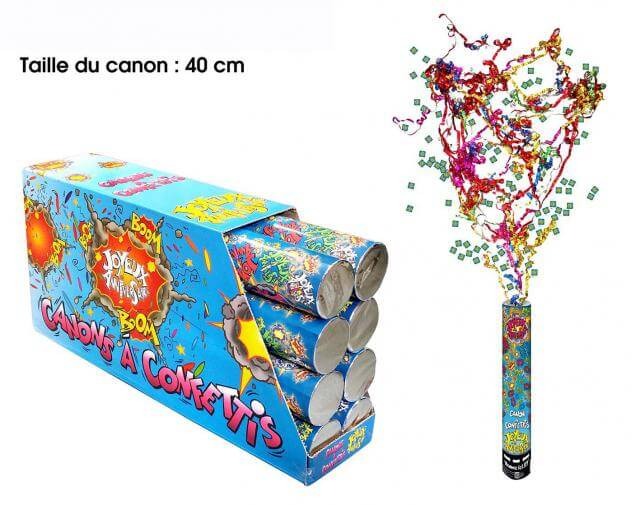 Canon à Confettis Multicolore - 60 Cm - Décoration Fête Anniversaire Mariage