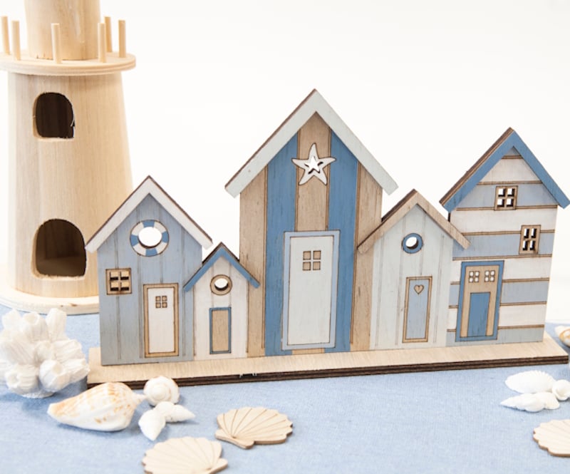 RiloStore Hb01 Lot De 10 Cœurs En Bois Gris Clair 6,5 Cm Décoration