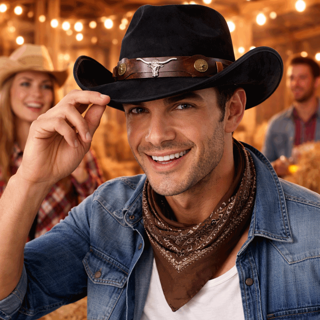 Chapeau De Cowboy Décontracté Coton - Taille 32cm, Cosplay Ou Protection