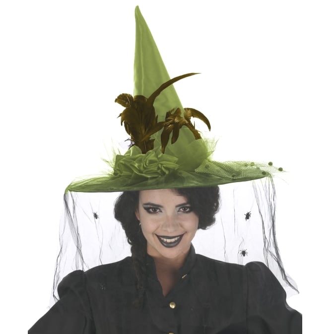 Chapeau De Sorcière Halloween – Avec Broderies 3D, élastique Ajustable Pour Adulte