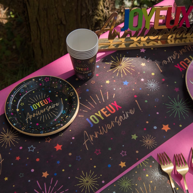 CHEMINS DE TABLE Happy Birthday Pour Anniversaire,30cm X 5m,Décoration
