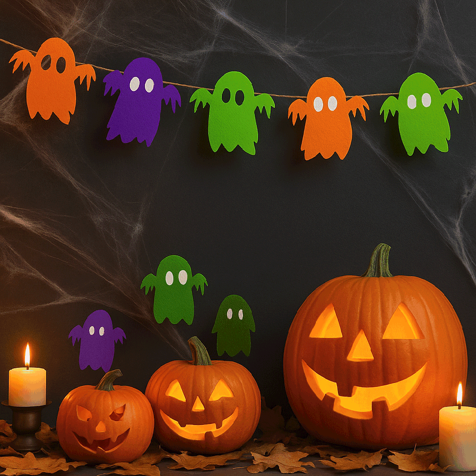 2 Décorations Fantômes Halloween Avec Guirlande Lumineuse - 52 Cm, Plastique Durable, Ambiance Effrayante