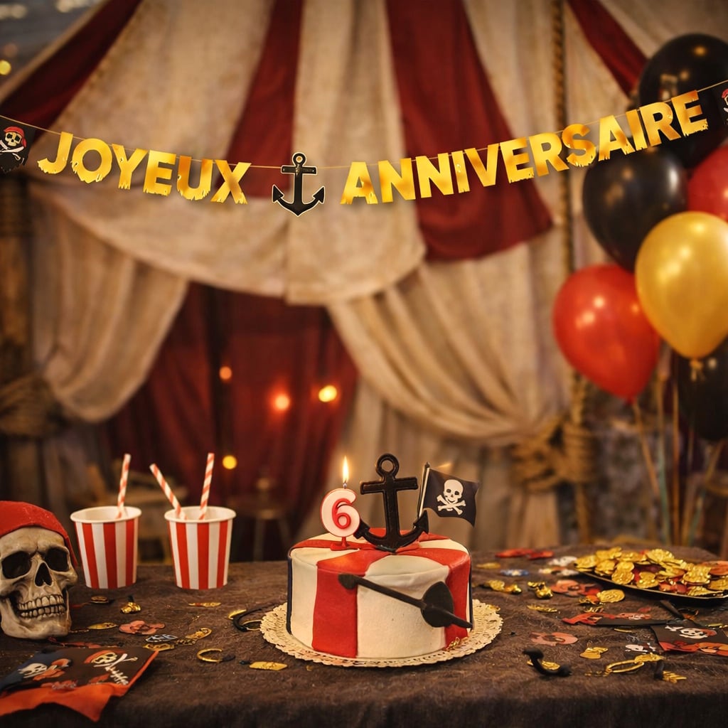 Décoration D'Anniversaire Pirate 7 Ans Sur Le Thème Des Pirates, Ballon