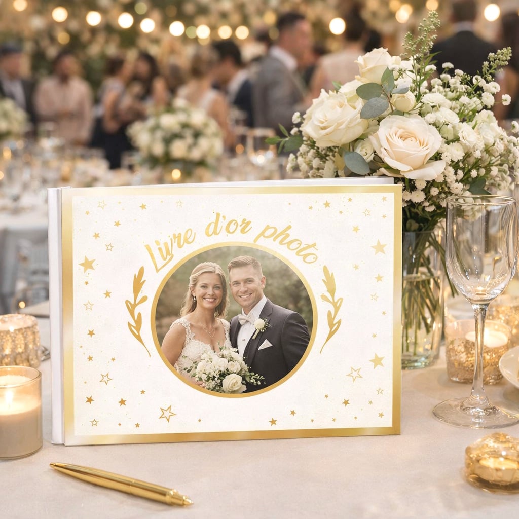 Coffret Mariage Otagiri Laqué – 2 Albums (lg/sm) + Livre D'or, Ivoire, Recharges Incluses (neuf)
