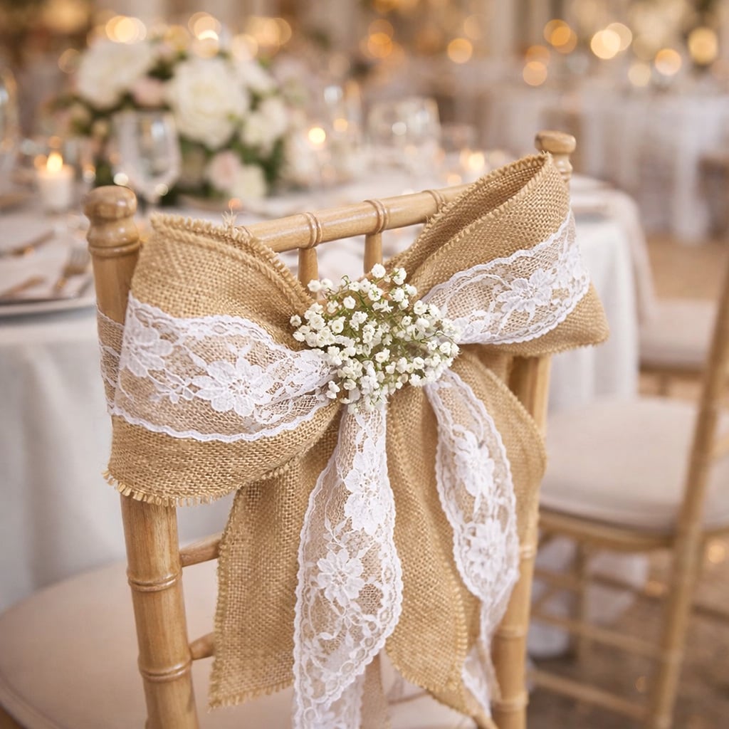 Ruban de chaise organdi rouge-Location Deco mariage