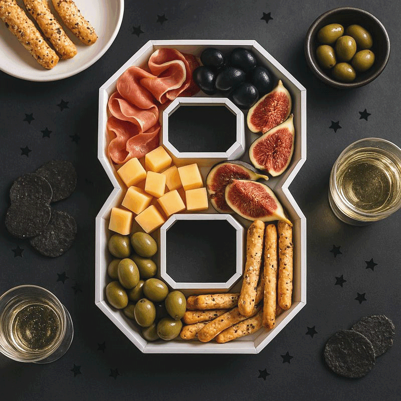 BOXOB 24pcs Plateaux Service Aliments Party, Thème Miner Papier