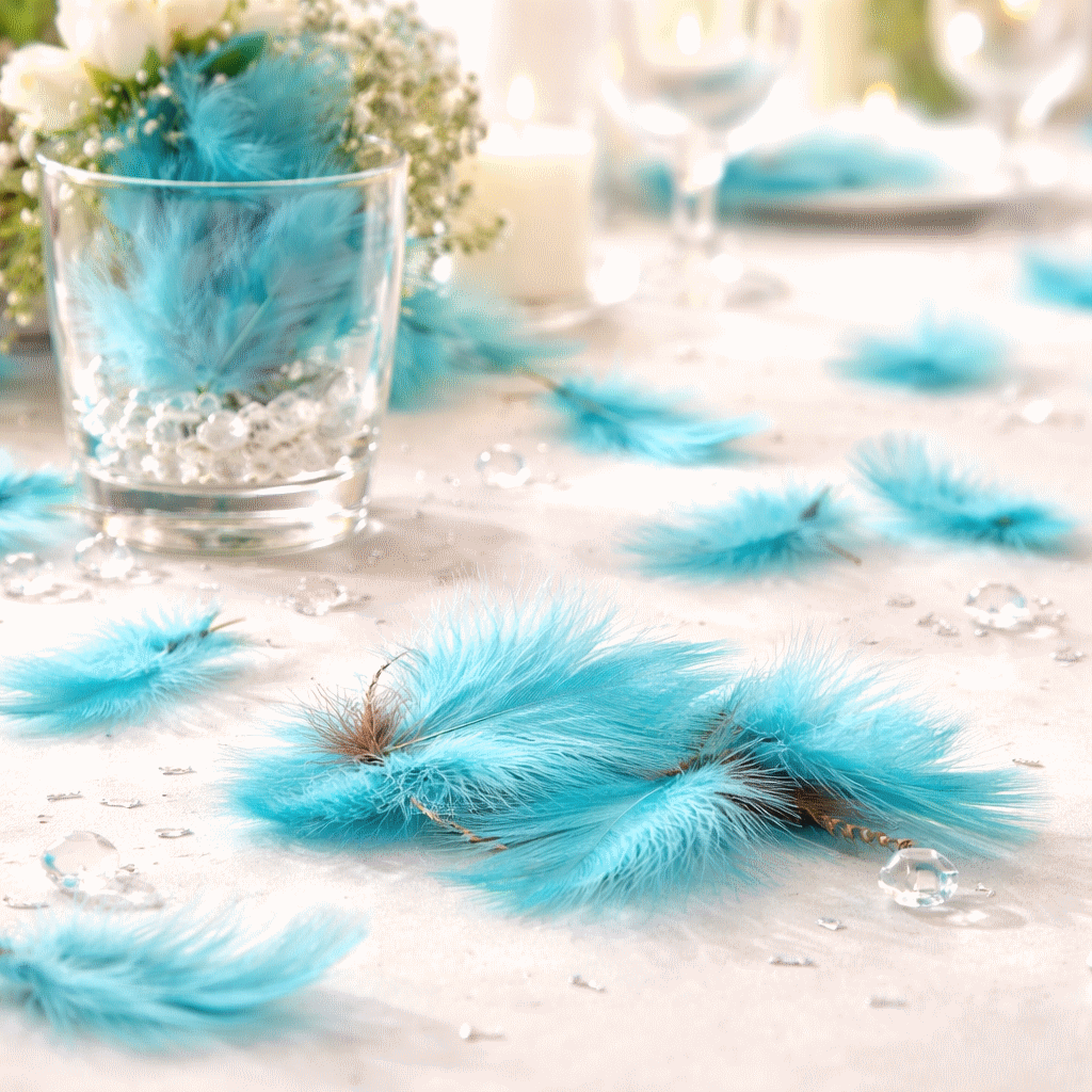 Plumes D'autruche Décoratives 30-35 Cm - Lot De 10, Couleur Bleu Sarcelle - Pour Mariage, Décoration Maison, DIY Plume Bleu