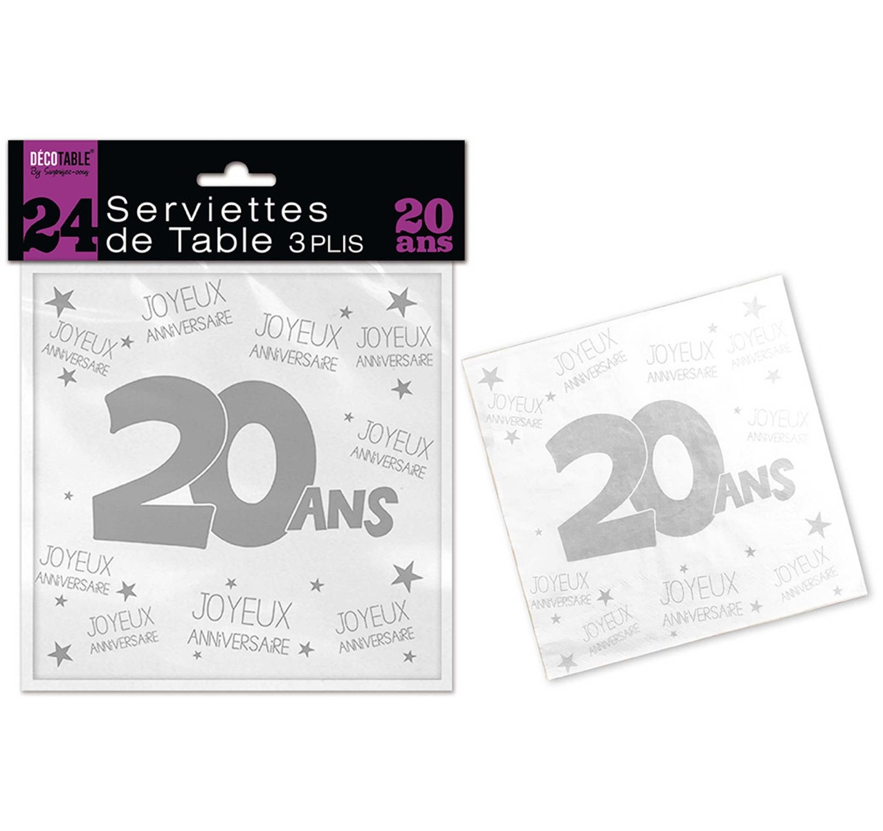 Serviettes En Papier 13 Ans – Lot De 20, 33x33 Cm, Motifs Festifs – Pour Anniversaire Garçon Ou Fille