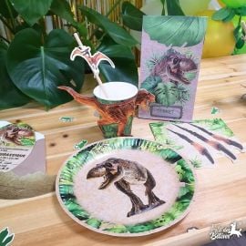 Assiettes 20cm x6 dinosaure , décoration fetes pas cher et livraison 24h rapide chez Badaboum