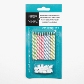 10 bougies magique avec 10 supports