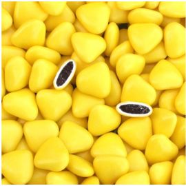 1 Kilo de dragees coeur Jaune au Chocolat