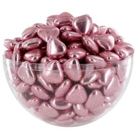1 Kilo de dragees coeur Rose gold au Chocolat  - decoration fetes pas cher - Badaboum.fr