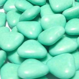 1 Kilo de dragees coeur Vert menthe au Chocolat