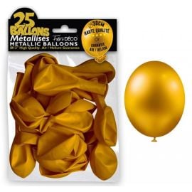 25 Ballons de Baudruche OR Métallisés Ø 30 cm
