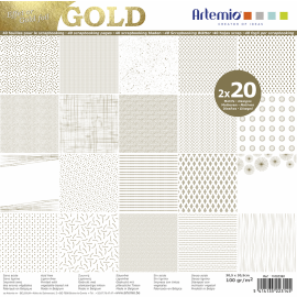 40 feuilles de Papier Scrapbooking Or