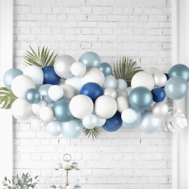 50 ballon mariage bleu et blanc pas cher