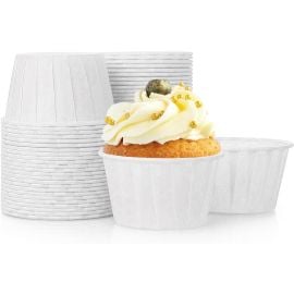 60 Moules cupcake en papier 4.8cm x 3.40cm blanc 