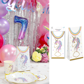 Kit de guirlande de fanions multicolores à thème Licorne pour décoration d'anniversaire, longueur 3m - Badaboum.fr