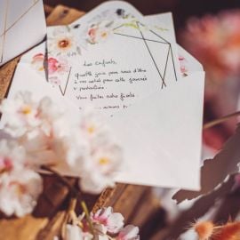 10 Invitations avec enveloppe La vie est belle