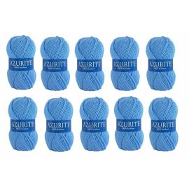 10 Pelotes de laine Azurite Acrylique Bleu