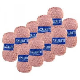 10 Pelotes de laine Azurite Acrylique Bois de rose