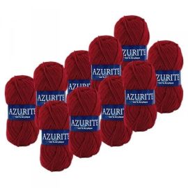 10 Pelotes de laine Azurite Acrylique Bordeaux