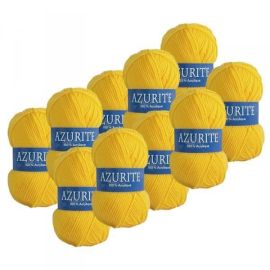 10 Pelotes de laine Azurite Acrylique Jaune Oeuf