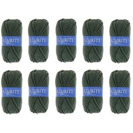 10 Pelotes de laine Azurite Acrylique Vert Sapin 