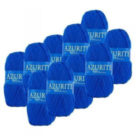 10 Pelotes de laine Azurite Bleu Electrique