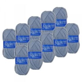 10 Pelotes de laine Azurite Bleu Gris