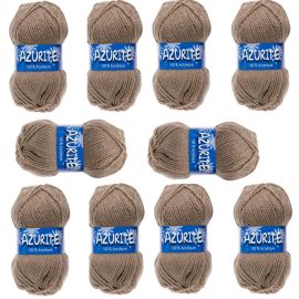 10 Pelotes de laine Azurite Acrylique beige foncé