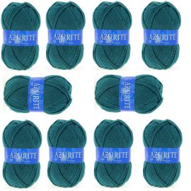 10 Pelotes de laine Azurite Vert Emeraude