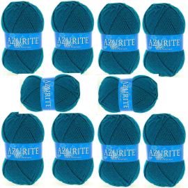 10 Pelotes de laine Azurite Acrylique Bleu Canard