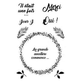 10 Tampons transparents Motifs Love Mariage