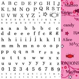 160 Tampons transparents Alphabets Candy