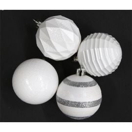 16 Boules de noel luxe Blanches 6cm