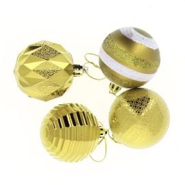 16 Boules de noel luxe Or 6cm