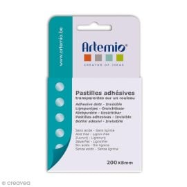 200 Pastilles Adhésive transparentes 8mm