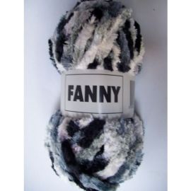 pelote de fil à tricoter chenille Noir Gris Blanc x3