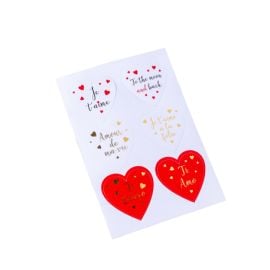 24 Stickers Coeur Amour