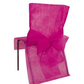 Housse de chaise Fuchsia avec noeud