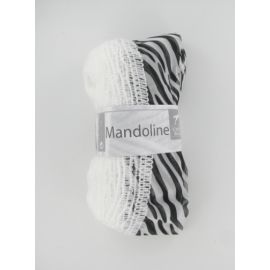 pelote de fil à tricoter mandoline rayures noir  Cheval blanc 