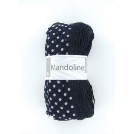 pelote de fil à tricoter mandoline bleu pois blanc Cheval blanc 