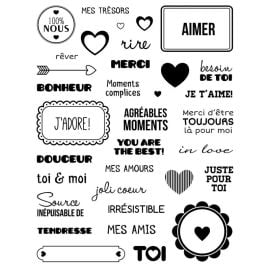 34 Tampons transparents Motifs Amour
