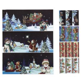 3 Bandes vitro statique de noel pailletées 